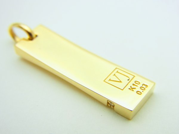 画像3: VJ 10KYG シューティングスター ダイヤモンドゴールドプレートペンダント 10Kカットボールチェーンセット (3)