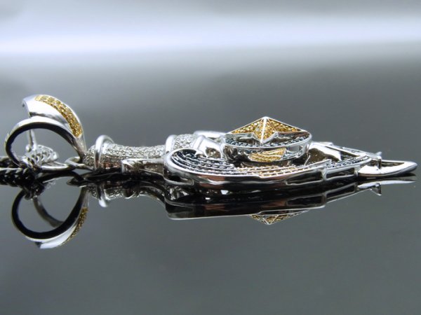 画像3: jpm  10Kホワイトゴールド マルチカラーペンダント ダイヤモンド1.63ct  (3)