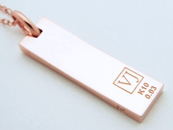 画像2: VJ【ブイジェイ】 K10 ピンクゴールド メンズ シューティングスター ダイヤモンドプレート ペンダント K18 チェーンセット (2)