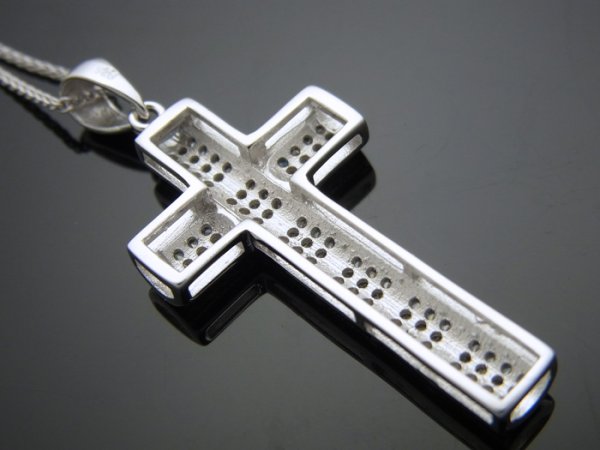 画像3: SVハイクラス マイクロパヴェ クロスペンダントチェーンセット (3)