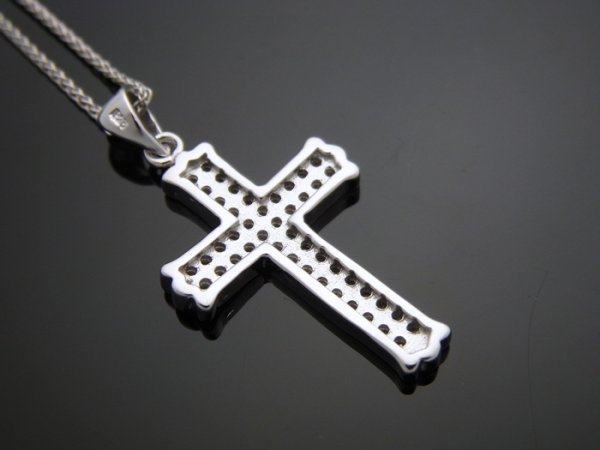 画像3: SVハイクラス マイクロパヴェ クロスペンダントチェーンセット (3)