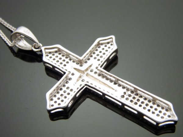 画像3: SVハイクラス マイクロパヴェ クロスペンダントチェーンセット (3)