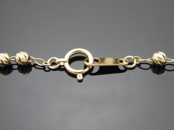 画像3: 18k イエローゴールド ダイヤモンドカット ボールブレスレット 18金【お取り寄せ商品】 (3)