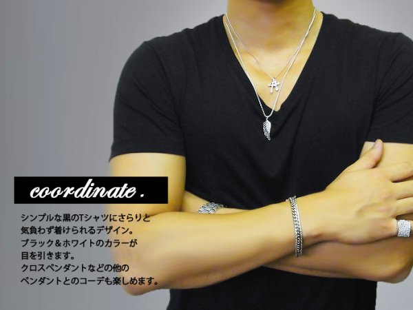 画像5: VJ 10Kホワイトゴールド ダイヤモンド&ブラックダイヤモンド エンジェルウィングペンダント 10金 フェザー (5)