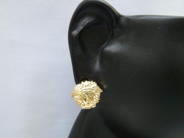 画像4: 10K イエローゴールド メデューサグリーク ラージ ピアス 10金※1個販売となります (4)