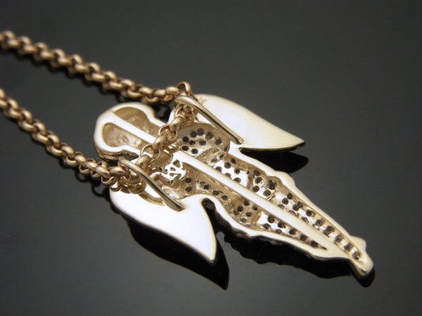 画像3: 10K イエローゴールド ダイヤモンド0.55ct エンジェル ペンダントチェーンセット (3)