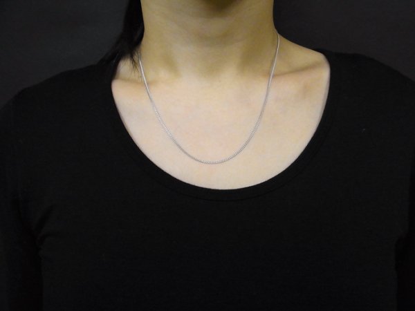 画像3: 18kホワイトゴールド  ライトキヘイチェーン 1.2mm幅 40cm (3)