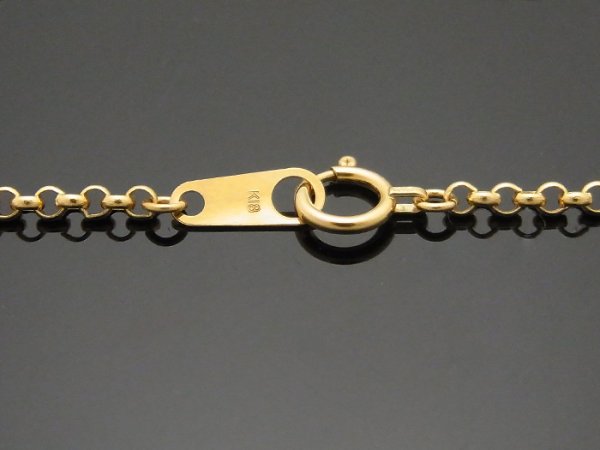 画像4: 18kイエローゴールド ロールチェーン(ハーフランドチェーン) 2.6mm幅 45cm  18金 ネックレス (4)