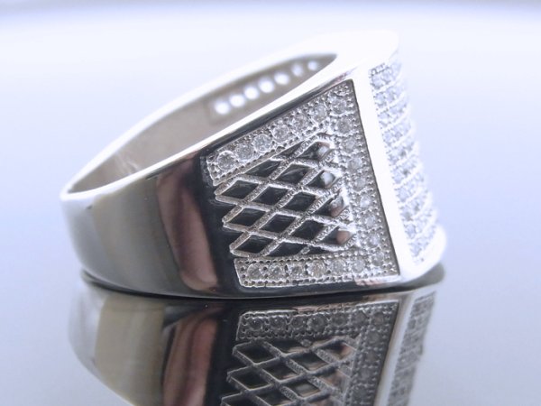 画像2: SV　 シルバー925 CZリング 19号 (2)