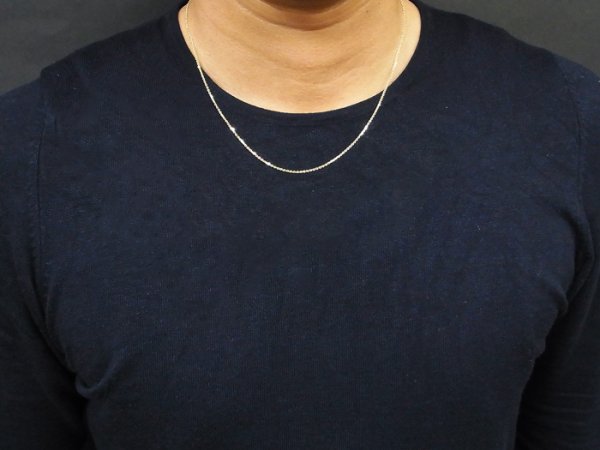 画像4: 10k イエローゴールド カット アズキ チェーン  1.4mm幅 50cm (4)