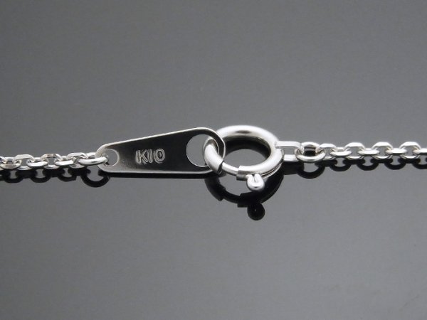 画像3: 10k ホワイトゴールド カット アズキ チェーン  1.4mm幅 60cm  10金 ネックレス 小豆 あずき (3)