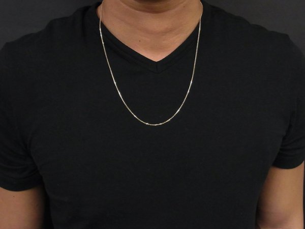 画像4: 10k イエローゴールド カット アズキ チェーン  1.4mm幅 60cm 10金 ネックレス 小豆 あずき (4)