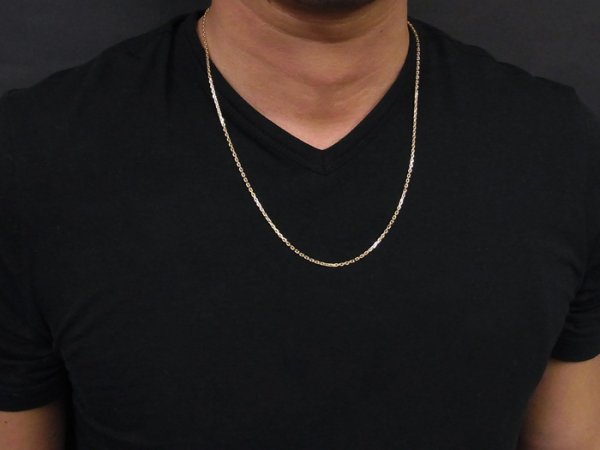 画像4: 10k イエローゴールド カット アズキ チェーン  2mm幅 60cm 10金 ネックレス 小豆 あずき (4)