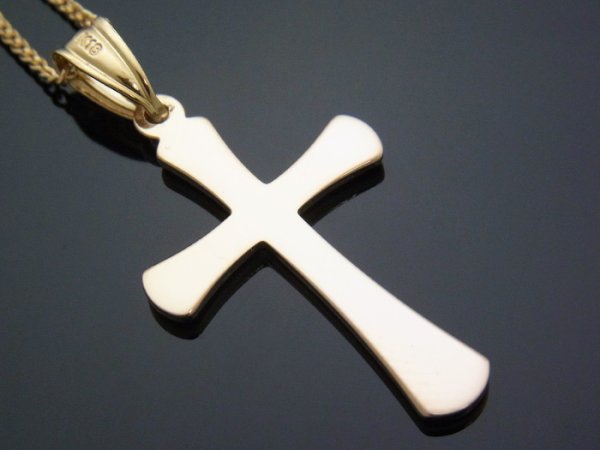 画像3: 18k イエローゴールド ハイポリッシュ クロス ペンダント 18金  ネックレス (3)