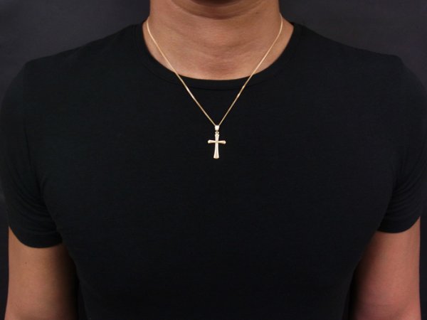 画像4: 18k イエローゴールド ハイポリッシュ クロス ペンダント 18金  ネックレス (4)