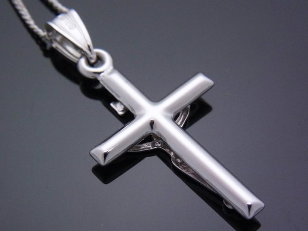 画像3: 18k ホワイトゴールド  パイプクロス ペンダントチェーンセット※チェーン長さ40cm.45cm.50cmからお選び頂けます (3)