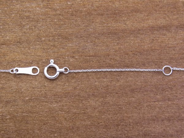 画像4: 18k ホワイトゴールド　 カット　アズキ　チェーン　 0.7mm幅　40ｃｍ(アジャスター管で37cm使用可） (4)