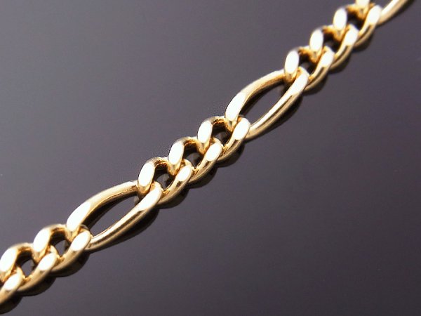 画像2: 18金 イエローゴールド フィガロ ネックレス 1.9mm幅 45cm 18k (2)