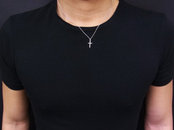 画像4: 18k　ホワイトゴールド　クロス　ペンダントチェーンセット　18金 ネックレス※長さ40cm.45cm.50cmからお選びできます。 (4)