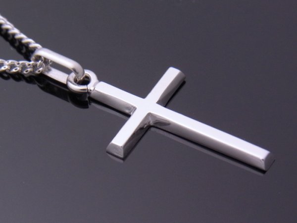 画像3: 18k ホワイトゴールド クロス ペンダント 18金 ネックレス (3)
