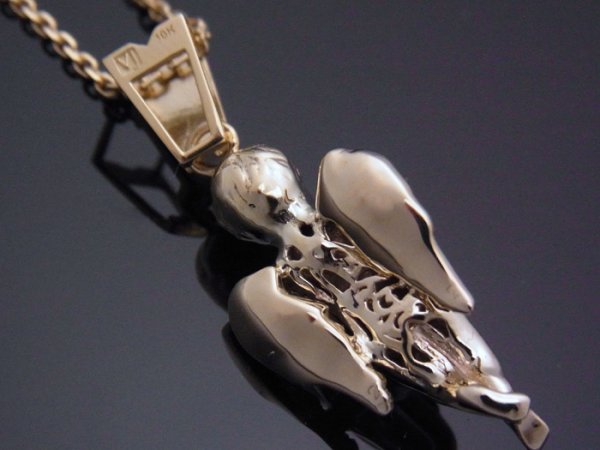 画像3: Joe Rodeo×VJカスタム  10Kイエローゴールド ダイヤモンド0.16ct エンジェル ペンダントチェーンセット (3)
