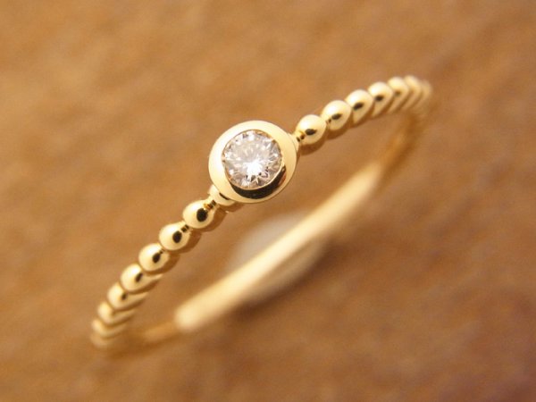 画像1: 18K イエローゴールド　ダイヤモンド　ロープデザイン　リング 指輪　18金 (1)