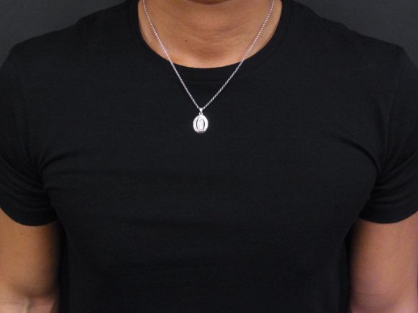 画像2: VJ  18K ホワイトゴールド ダイヤモンド マリア スター オーバル メダイ ペンダントロールチェーンセット (2)