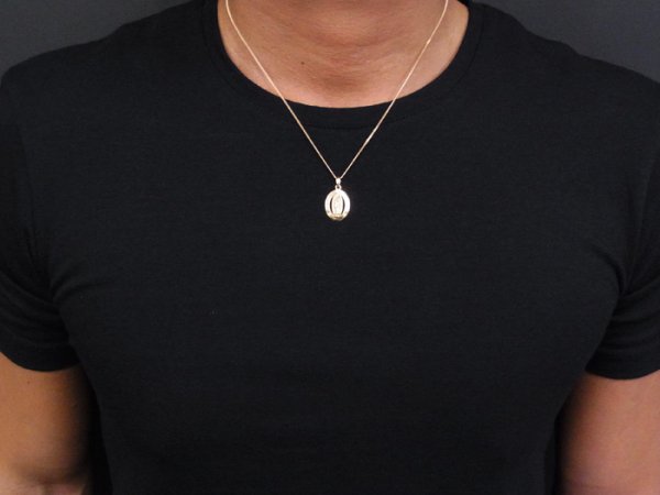 画像2: VJ  18K イエローゴールド ダイヤモンド マリア スター オーバル メダイ ペンダントキヘイチェーンセット ※チェーン長さ40cm.45cm.50cmからお選び頂けます (2)