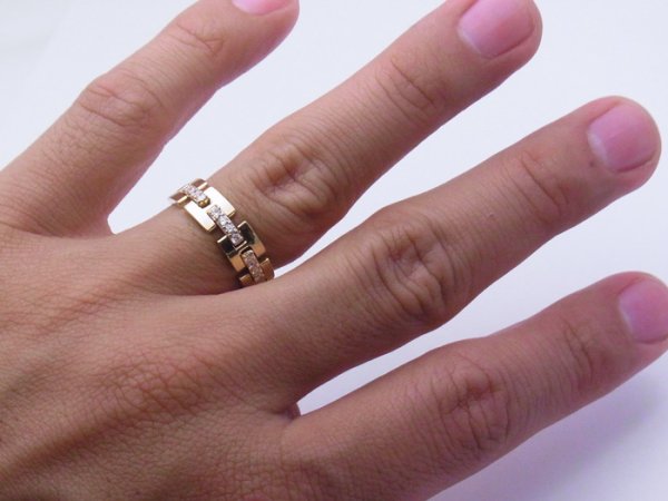 画像4: 18Kイエローゴールド ハーフリンク リング ダイヤモンド 0.25ct 18金 指輪【受注製作】ご注文後3週間前後でお届け。 (4)