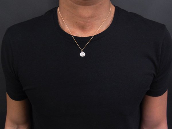 画像3: K18 イエローゴールド エンジェル メダル ペンダント メダリオン コイン  (3)