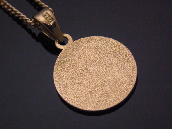 画像2: K18 イエローゴールド エンジェル メダル ペンダント メダリオン コイン  (2)