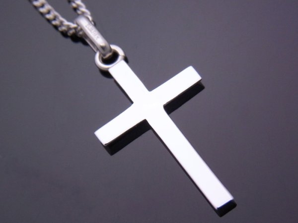 画像2: 18k ホワイトゴールド クロス ペンダント 18金 ネックレス (2)