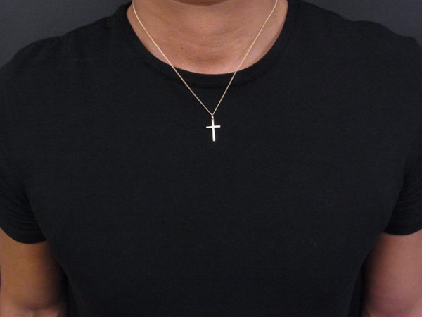 画像4: K18 イエローゴールド ダイヤモンド0.01ct クロス ペンダント 18金 18k ネックレス デザイン (4)