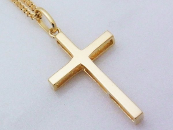 画像3: K18 イエローゴールド ダイヤモンド0.01ct クロス ペンダント 18金 18k ネックレス デザイン (3)
