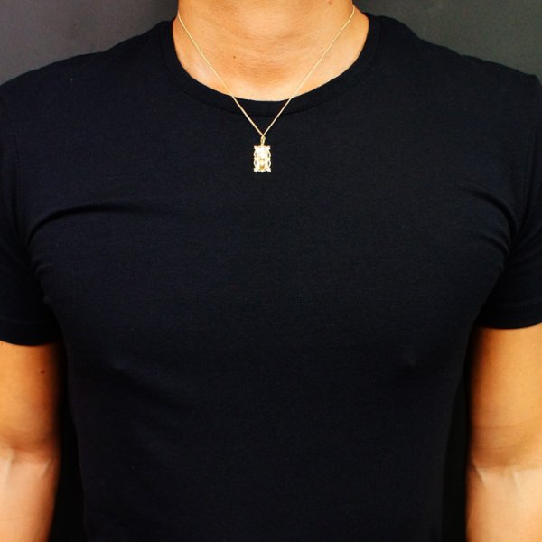 画像4: K18 イエローゴールド デザイン マリア スクエア メダイ ペンダントチェーンセット 18金 ネックレス※チェーン長さ40cm.45cm.50cmからお選び頂けます (4)