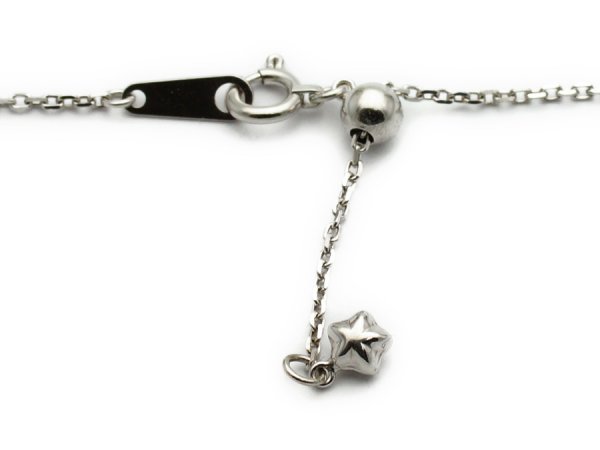 画像3: K18　ホワイトゴールド　メンズ　カット　アズキ　チェーン　 1.1mm 幅　50cm スター　チャーム　アジャスター　VALUABLE別注 (3)