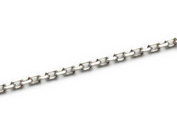 画像2: K18　ホワイトゴールド　メンズ　カット　アズキ　チェーン　 1.1mm 幅　50cm スター　チャーム　アジャスター　VALUABLE別注 (2)