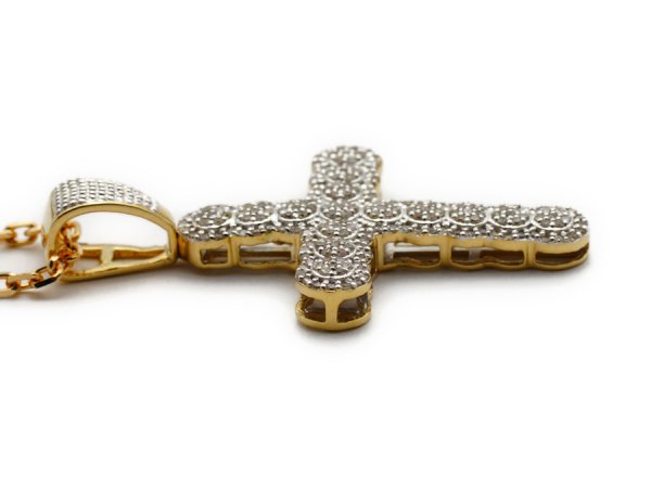 画像2: Joe Rodeo【ジョーロデオ】 メンズ 14K イエローゴールド ダイヤモンド 0.70ct クロス ペンダント (2)