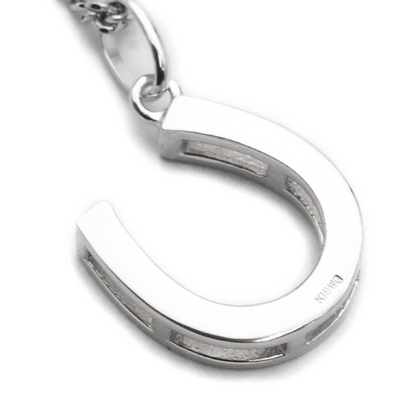 画像2: K18 ホワイトゴールド メンズ ホースシュー ペンダントチェーンセット 18金 ネックレス※チェーン長さ40cm.45cm.50cmからお選び頂けます (2)