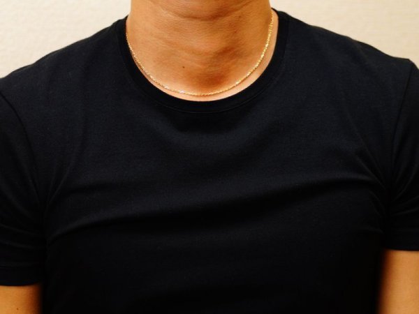 画像4: 18k イエローゴールド 4面カット RIOアズキ チェーン  1.8mm幅 45cm(アジャスター管で42cm使用可)  18金 ネックレス 小豆 あずき (4)