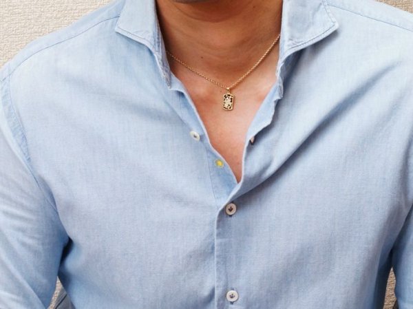 画像7: K18 ダイヤモンド イエローゴールド オニキス ドッグタグ クロス ペンダントチェーンセット (7)