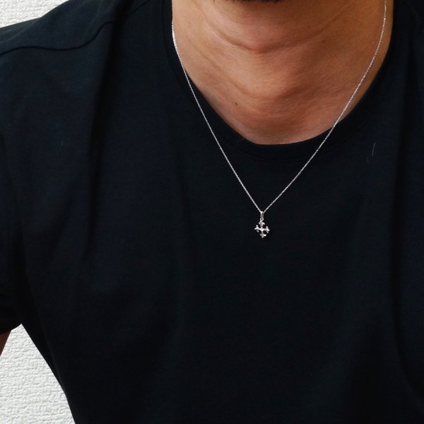 画像6: K18 ダイヤモンド ホワイトゴールド リリー クロス ペンダント (6)