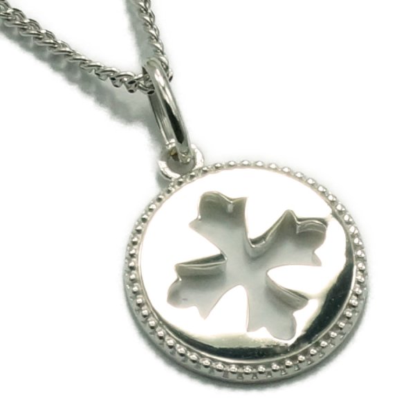 画像2: K18  ホワイトゴールド クロス コイン メダイ ペンダントチェーンセット※チェーン長さ40cm.45cm.50cmからお選び頂けます (2)