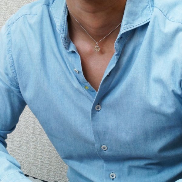 画像5: K18  ホワイトゴールド クロス コイン メダイ ペンダントチェーンセット※チェーン長さ40cm.45cm.50cmからお選び頂けます (5)