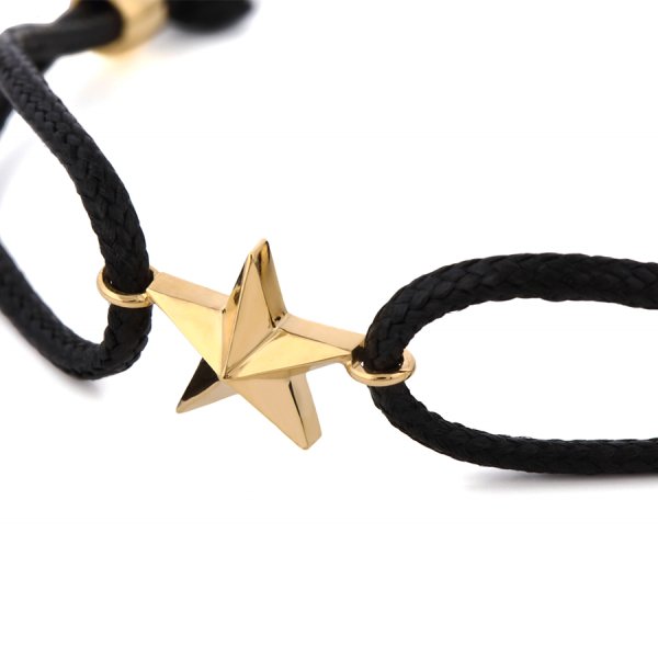 画像12: 【ファッション誌に掲載】VJ【ブイジェイ】メンズ K18イエローゴールド×ブラック スターコードブレスレット (12)