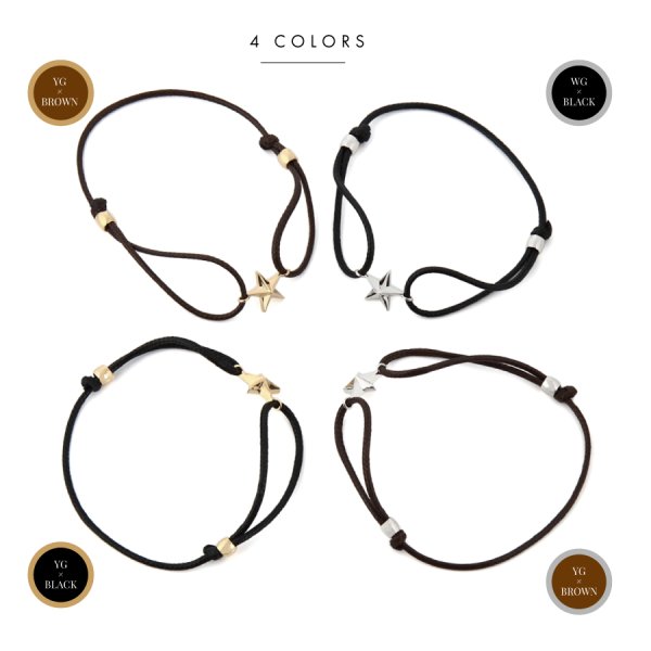 画像7: 【ファッション誌に掲載】VJ【ブイジェイ】メンズ K18イエローゴールド×ブラウン スターコードブレスレット (7)