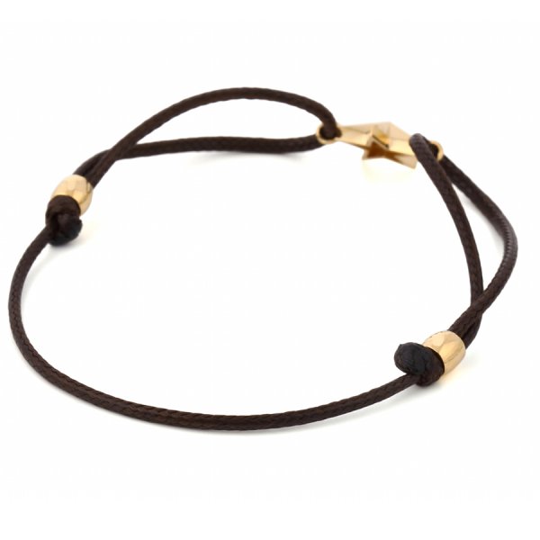 画像11: 【ファッション誌に掲載】VJ【ブイジェイ】メンズ K18イエローゴールド×ブラウン スターコードブレスレット (11)