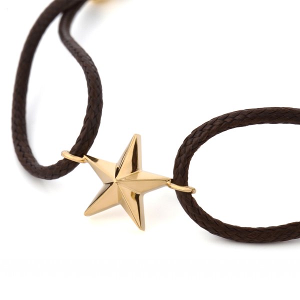 画像12: 【ファッション誌に掲載】VJ【ブイジェイ】メンズ K18イエローゴールド×ブラウン スターコードブレスレット (12)