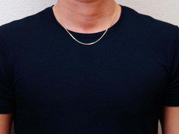 画像4: 10k イエローゴールド カット アズキ チェーン  2mm幅 50cm 10金 ネックレス 小豆 あずき (4)