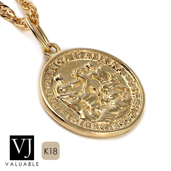 画像1: K18 イエローゴールド 3 Gods lucky Greg ゴールド コイン ペンダント トップ 18金 ネックレス 18K※ペンダントのみ (1)